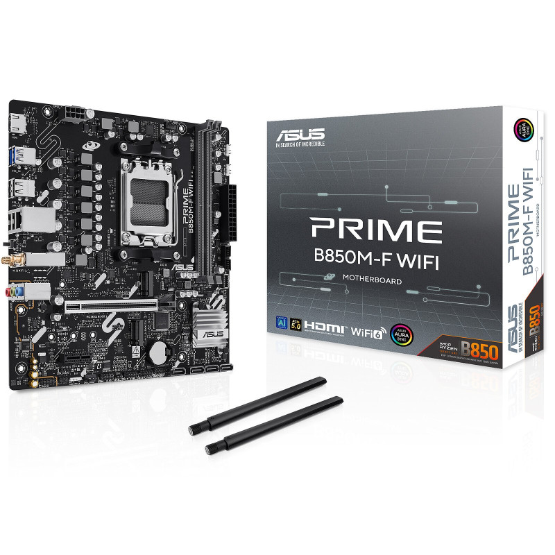 Scheda madre amd asus prime b850m-f wifi am5 matx 2x ddr5 nero