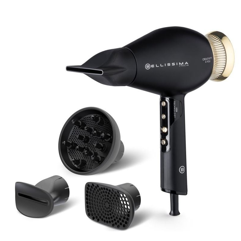 Asciugacapelli imetec bellissima creativity 4 you 1800w nero/oro
