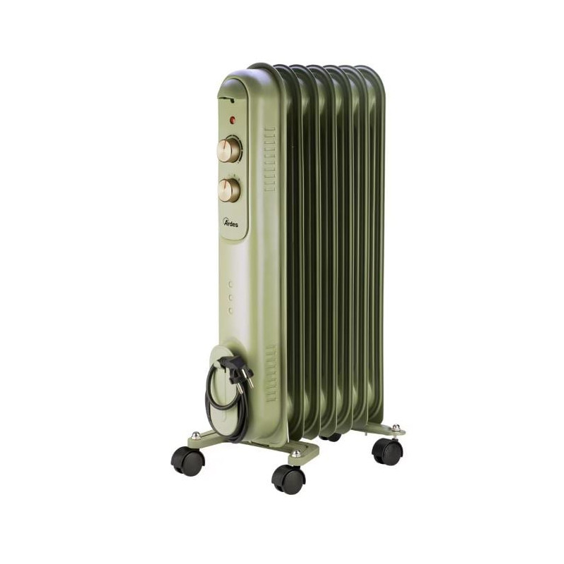 Radiatore ad olio ardes ar4r07vin curvy 7 retro' 1500w verde
