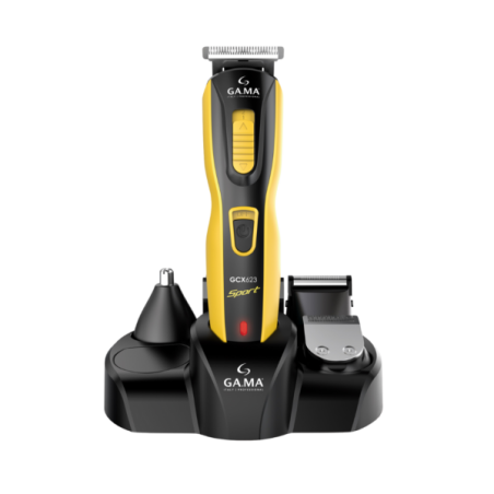 Regolabarba gama gcx623 sport multifunzione cordless 4 testine nero/giallo
