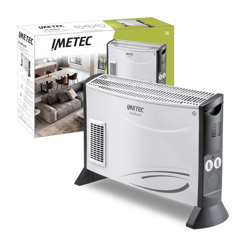 Termoconvettore imetec eco rapid da interno 2000w/cavo 1.5m grigio/bianco