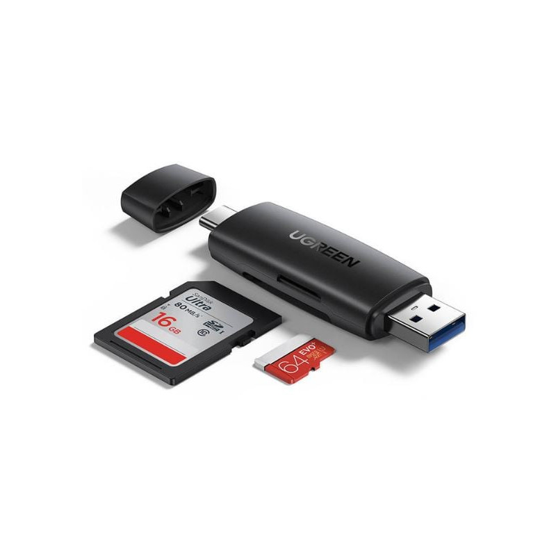 Adattatore usb ugreen cm304 usb tipo c con lettore di schede sd+microsd