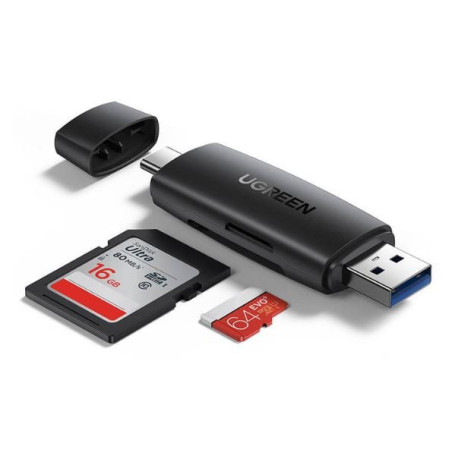 Adattatore usb ugreen cm304 usb tipo c con lettore di schede sd+microsd