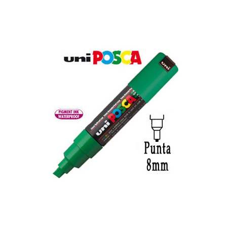 Marcatore uni posca pen pc8k p.scalpello 8mm verde uni mitsubishi
