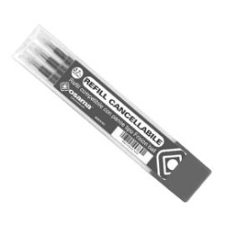 Set 3 refill inchiostro gel riscrivi cancellabile 0,7mm nero osama