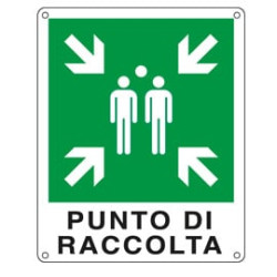 Cartello alluminio 25x31cm 'punto di raccolta' [e20153x]