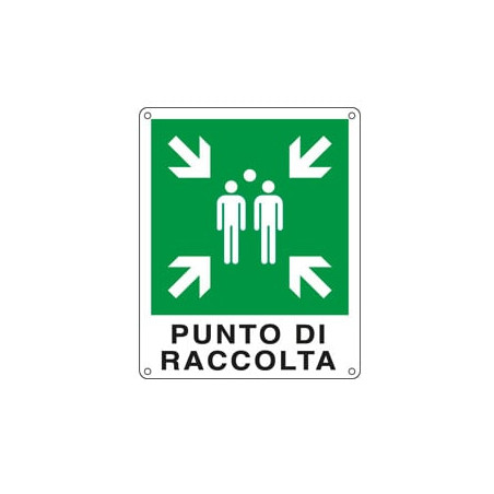 Cartello alluminio 25x31cm 'punto di raccolta' [e20153x]