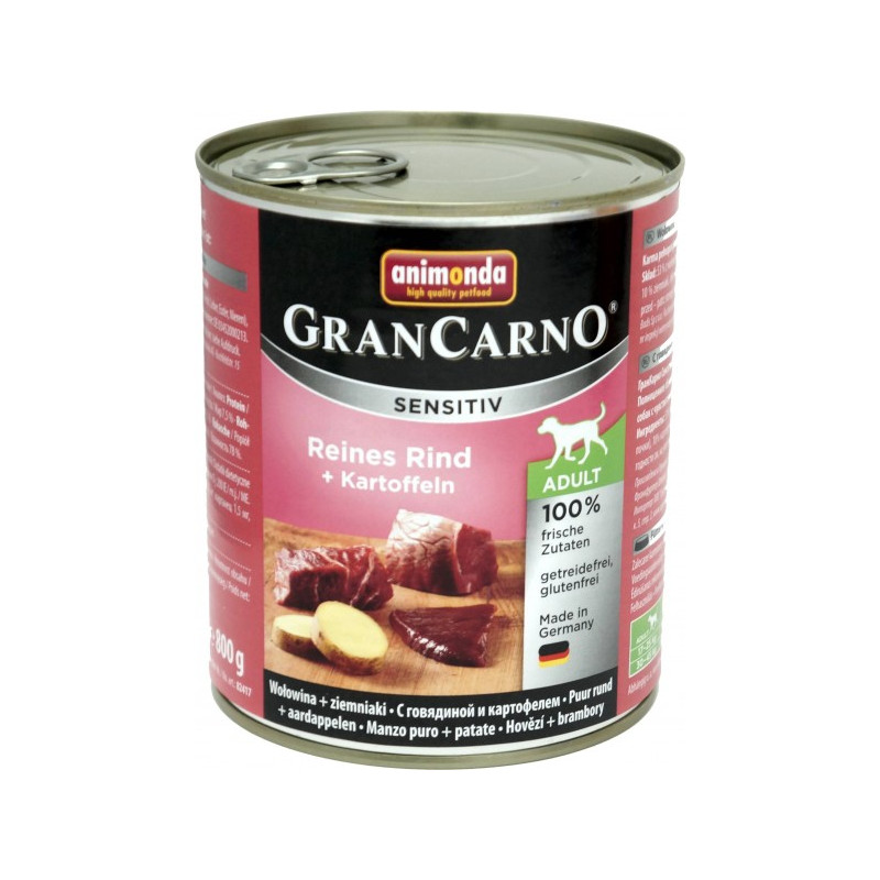 Cibo umido per cani animonda grancarno adult con manzo + patate 800g