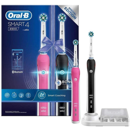 Spazzolino elettrico braun oral-b slim 4900 nero/rosa [4210201396345]