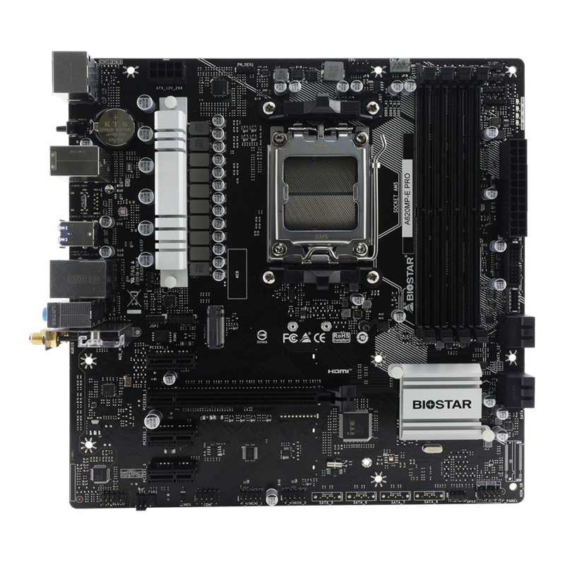 Scheda madre biostar a620mp-e pro am5 matx ddr4 nero [a620mp-e