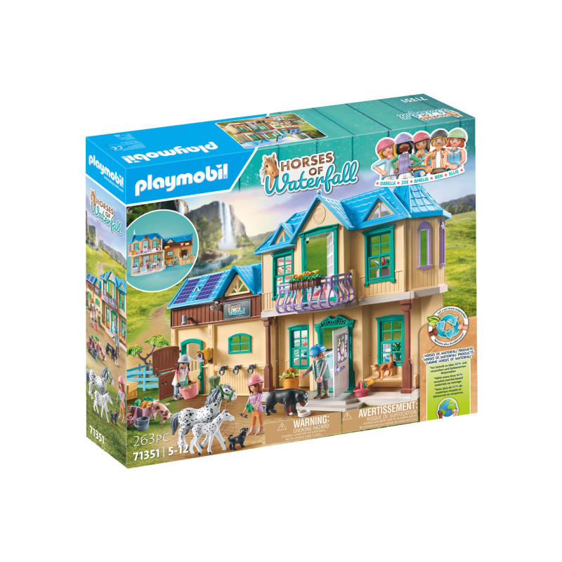 Set da gioco playmobil horses of waterfall ranch della cascata 5/12anni