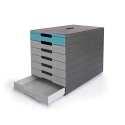 Cassettiera da scrivania durable idealbox pro 7 azzurro [776306]
