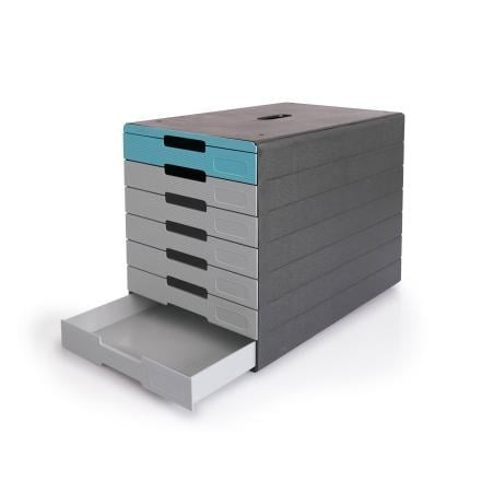 Cassettiera da scrivania durable idealbox pro 7 azzurro [776306]