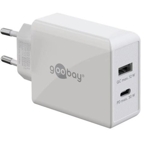 Alimentatore da rete goobay usb-c 30w bianco [61674]