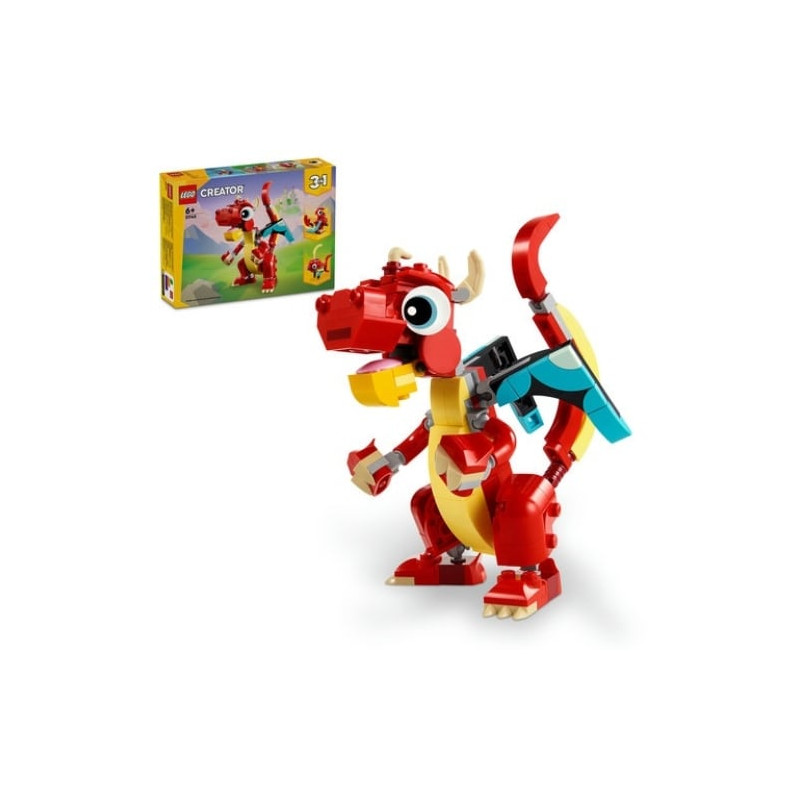Gioco da costruzione lego il drago rosso multicolore 149pz [31145]