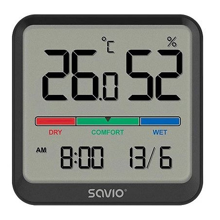 Sensore di temperatura/umidita' savio ct-01/b interno nero