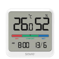 Sensore di temperatura/umidita'Â savio ct-01/w interno bianco