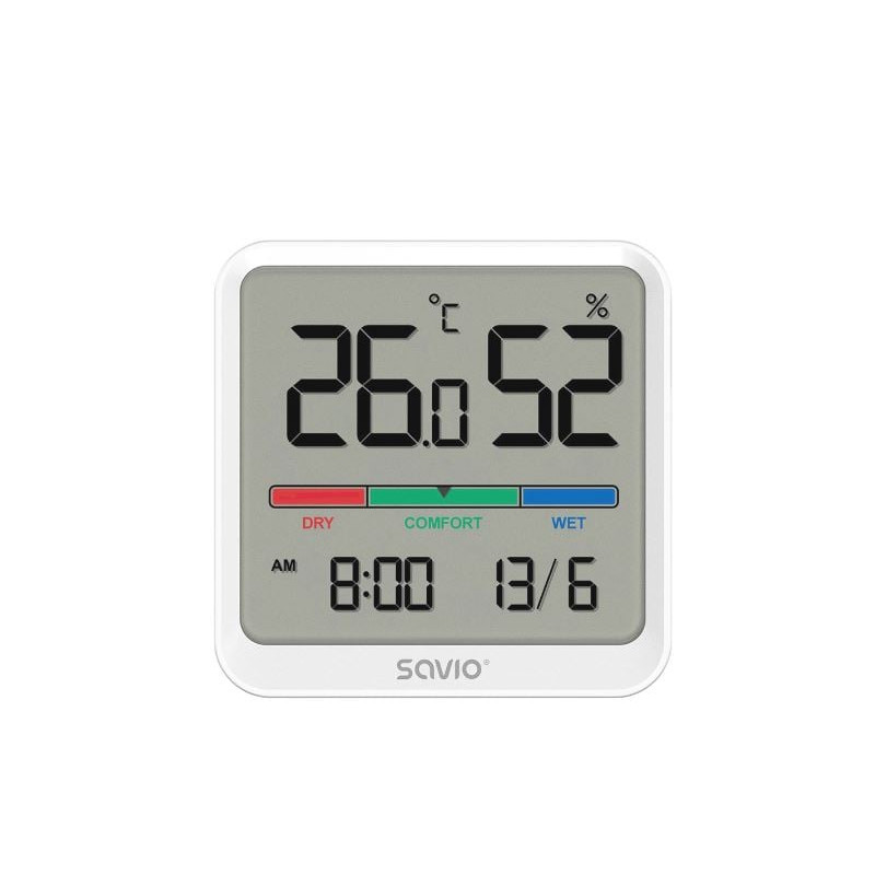 Sensore di temperatura/umidita'Â savio ct-01/w interno bianco