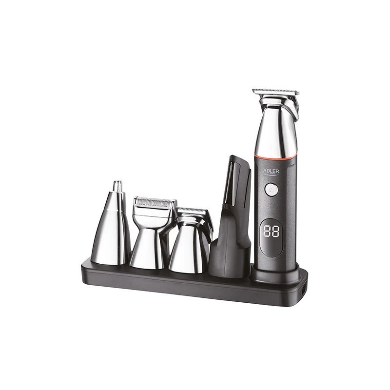 Tagliacapelli adler 5 in1 6accessori nero/argento [ad 2946]