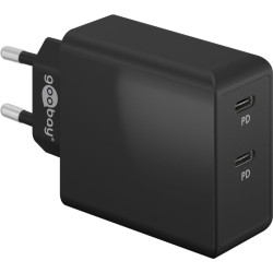 Caricabatterie rapido goobay 61757 doppio usb-c 100-240v