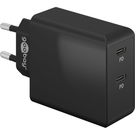 Caricabatterie rapido goobay 61757 doppio usb-c 100-240v
