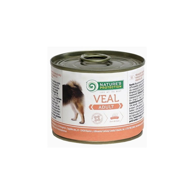 Cibo per cani nature's protection adult veal - wet dog food