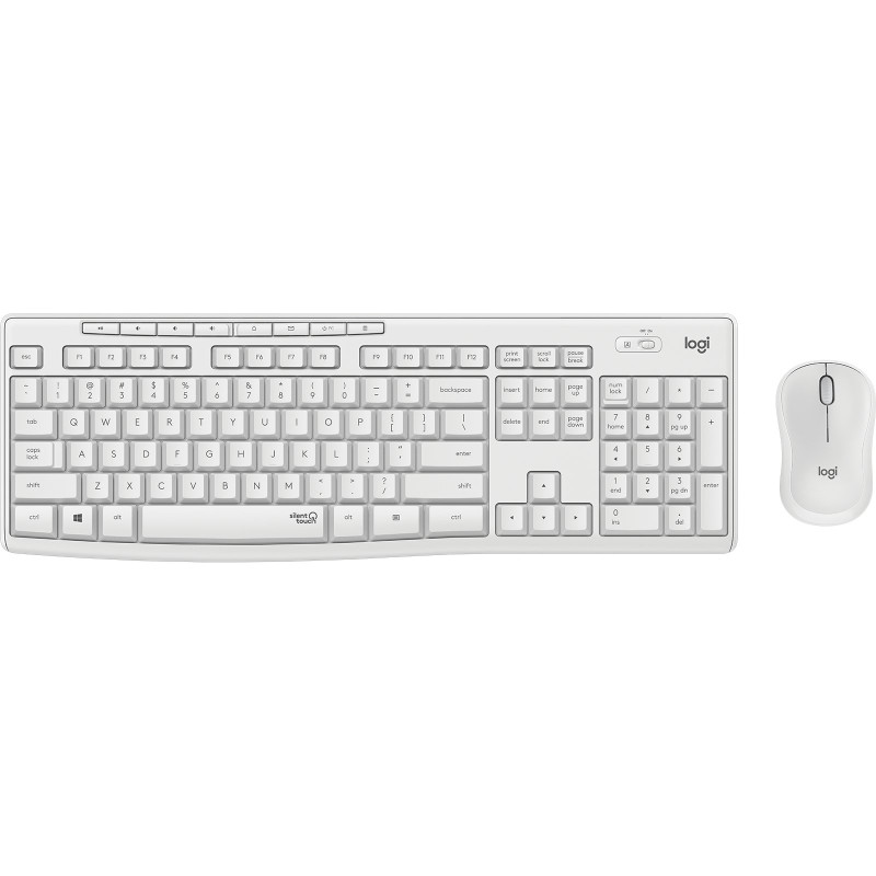 Set tastiera logitech mk295 mouse wireless combo bianco [920-009821]