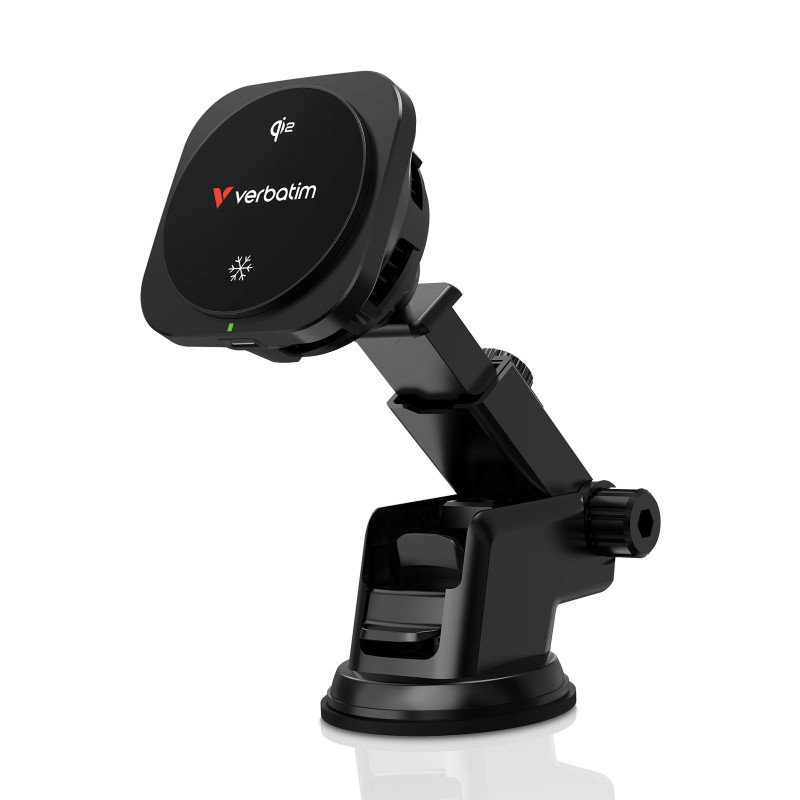 Supporto da auto verbatim con ricarica wireless 15w nero [31861]