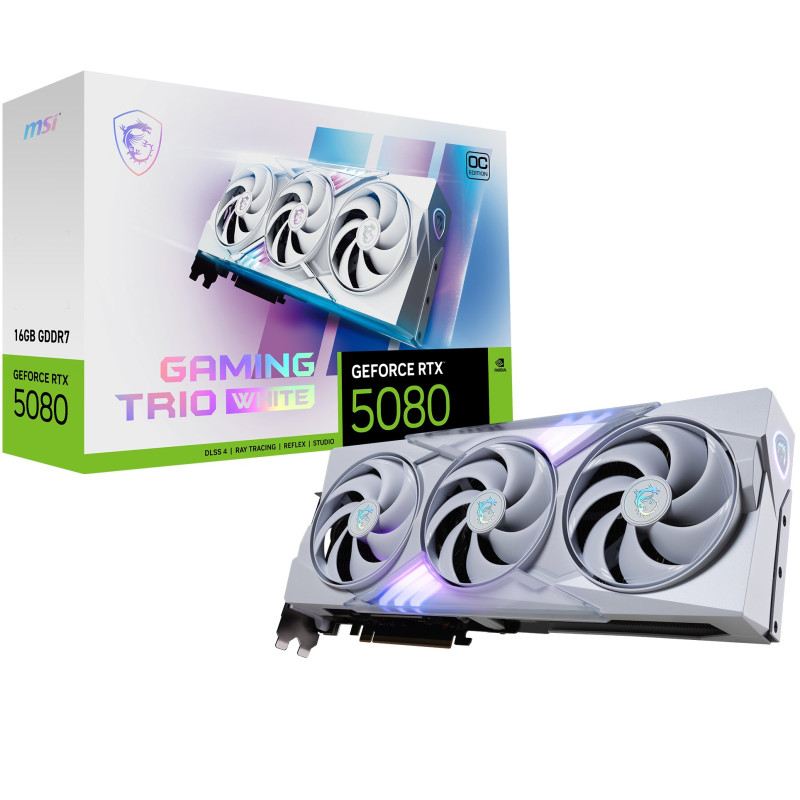 Scheda video nvidia msi geforce rtx 5080 16g trio oc white 16 gb