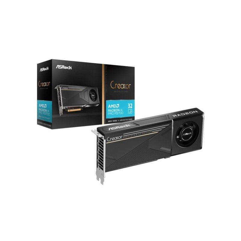 Scheda video amd asrock radeon ai pro r9700 creator 32gb gddr6 256bit