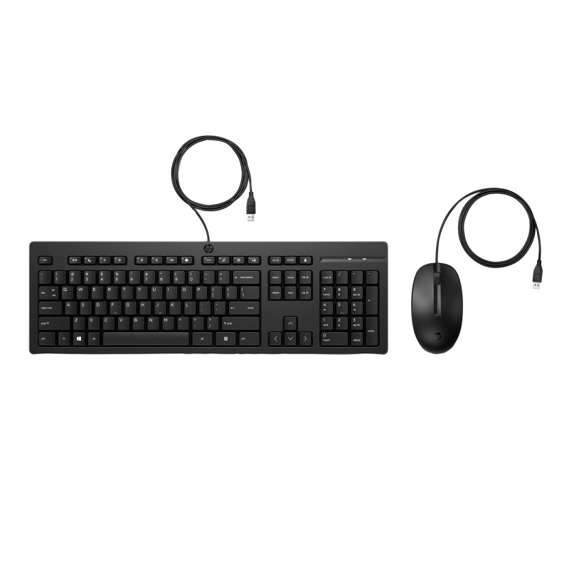 Tastiera + mouse hp 225 combo g2 wired tastiera + mouse ottico ambidestro