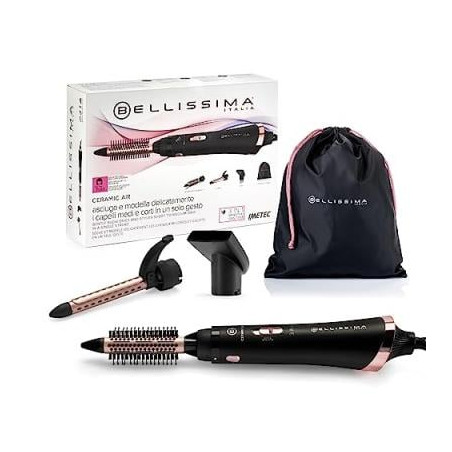 Spazzola asciugacapelli imetec bellissima ceramic hair 800w roso/nero