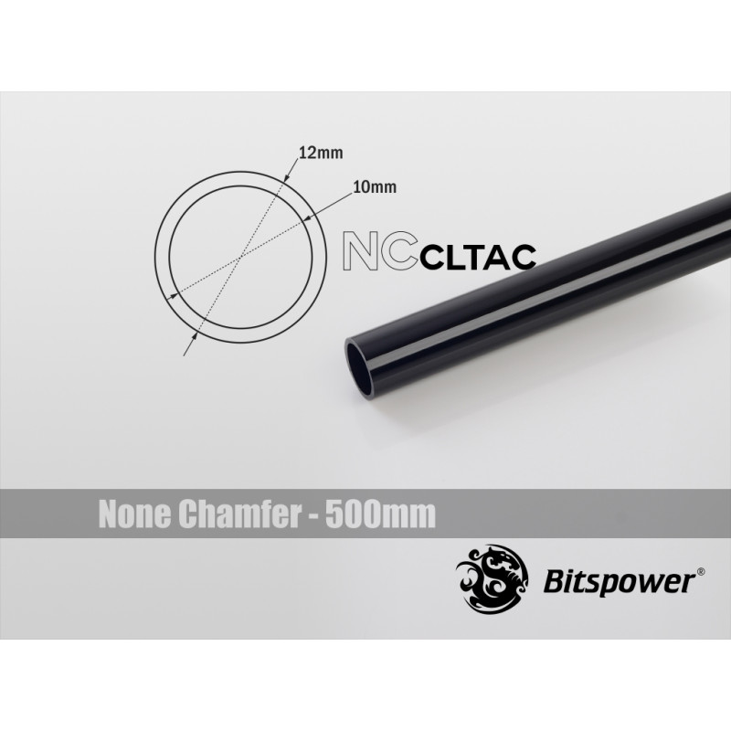Tubo di collegamento bitspower crystal 12/10mm nero