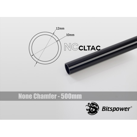 Tubo di collegamento bitspower crystal 12/10mm nero