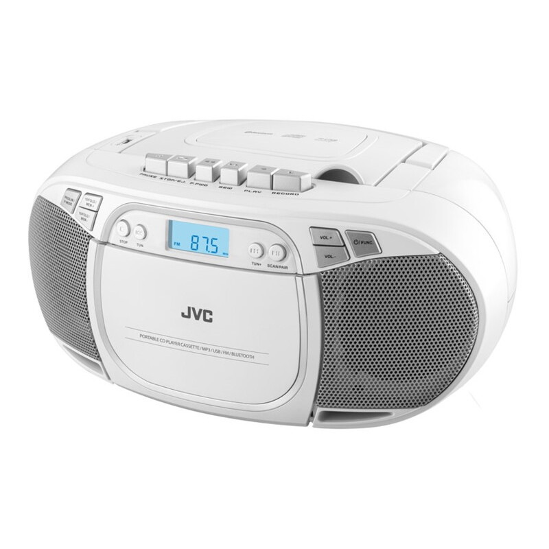 Radio cd jvc rce451w portatile bluetooth/usb/fm/aux/bianco [ubjvcrc00000002]