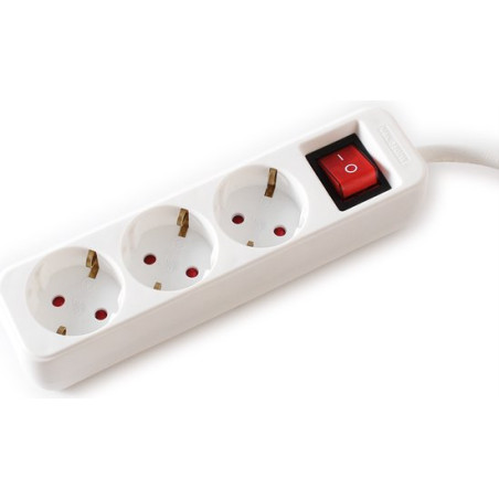 Multipresa secomp value con interruttore e 3 prese in plastica 1.5m