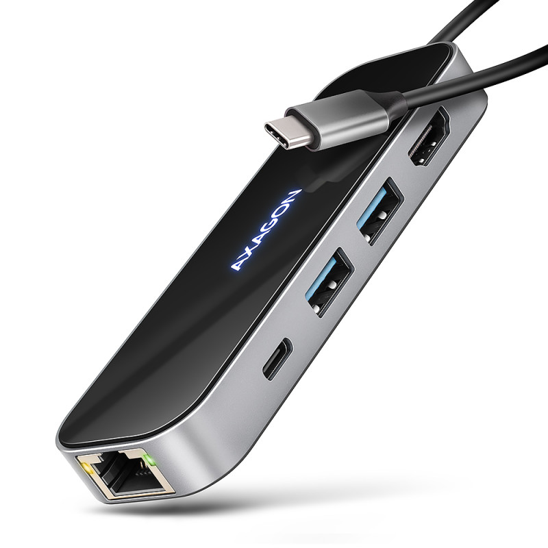 Hub usb axagon hmc-6gln multiport hub usb-c lan hdmi pd100w