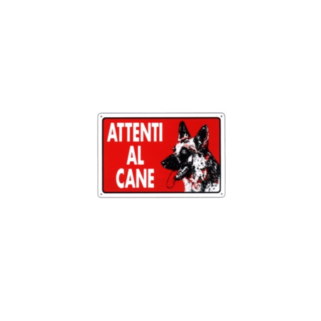 Cartello attenti al cane 18x 12 alluminio [targotimbri ]