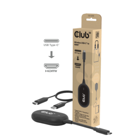 Trasmettitore ricevitore club-3d wireless usb-c hdmi full