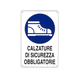 Cartello calzature sicurezza 20x 30 alluminio [targotimbri ]