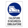 Cartello calzature sicurezza 20x 30 alluminio [targotimbri ]
