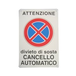 Cartello cancello automatico 20x 30 alluminio [targotimbri ]