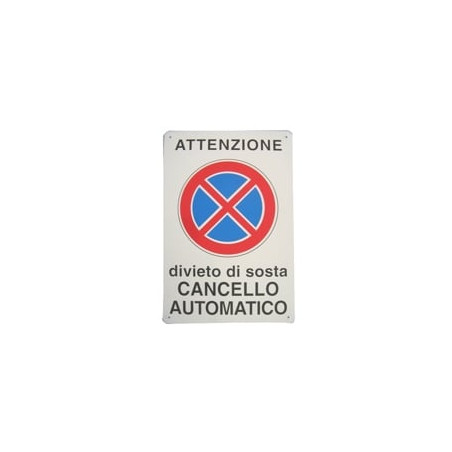 Cartello cancello automatico 20x 30 alluminio [targotimbri ]