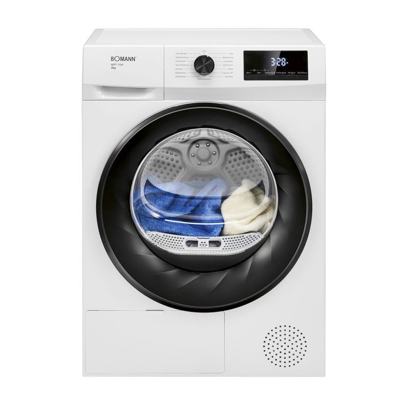 Asciugatrice bomann wpt 7154 8kg classe d bianco [771540]