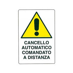 Cartello cancello automatico c.d. 20x 30 alluminio [targotimbri ]