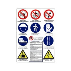 Cartello cantiere 11 simboli 80x138 plastica [targotimbri ]