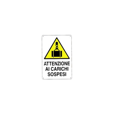 Cartello carichi sospesi 48x 68 plastica [targotimbri ]