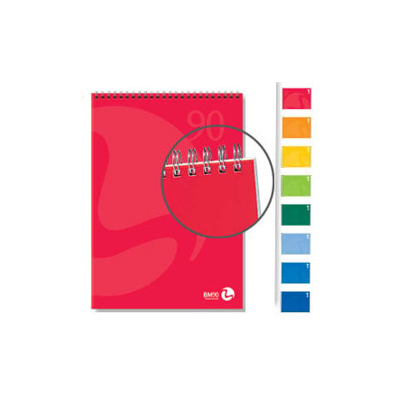 Blocco spiralato bm lato corto 210x297mm 90gr 50fg 5mm color [0100208]