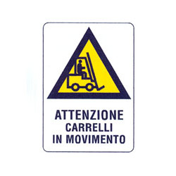 Cartello movimento carrelli 48x 68 plastica [targotimbri ]