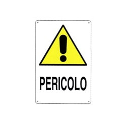 Cartello pericolo 12x 18 alluminio [targotimbri ]
